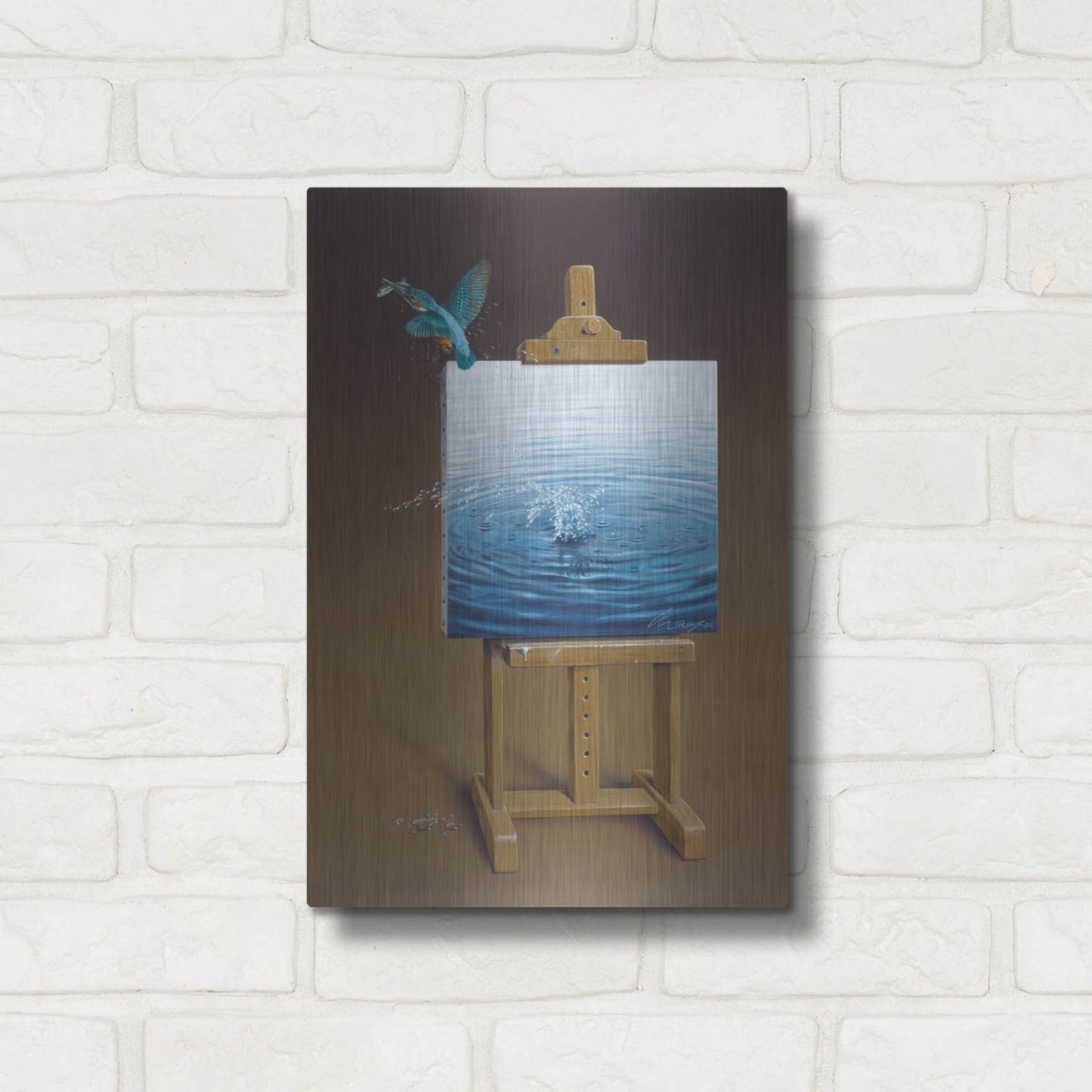 Luxe Metal Art 'European Kingfisher' by Harro Maass, Metal Wall Art,12x16