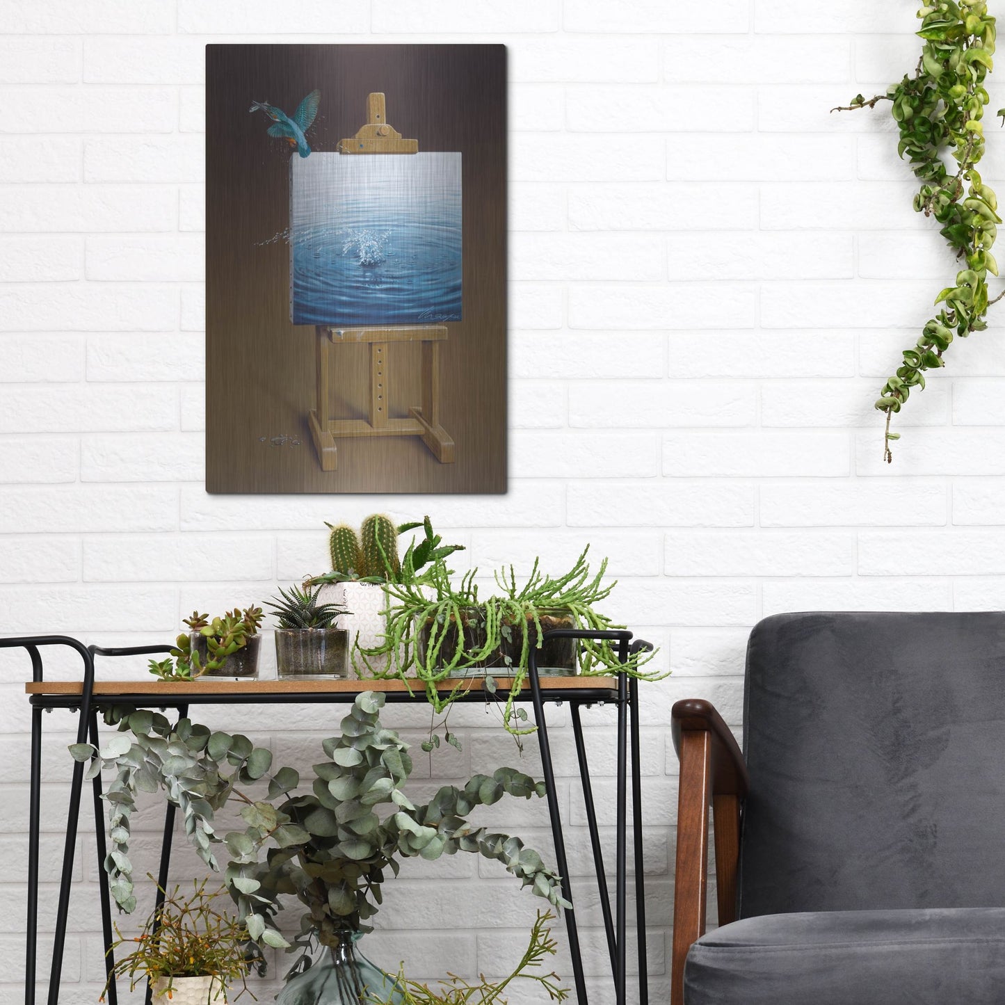 Luxe Metal Art 'European Kingfisher' by Harro Maass, Metal Wall Art,12x16