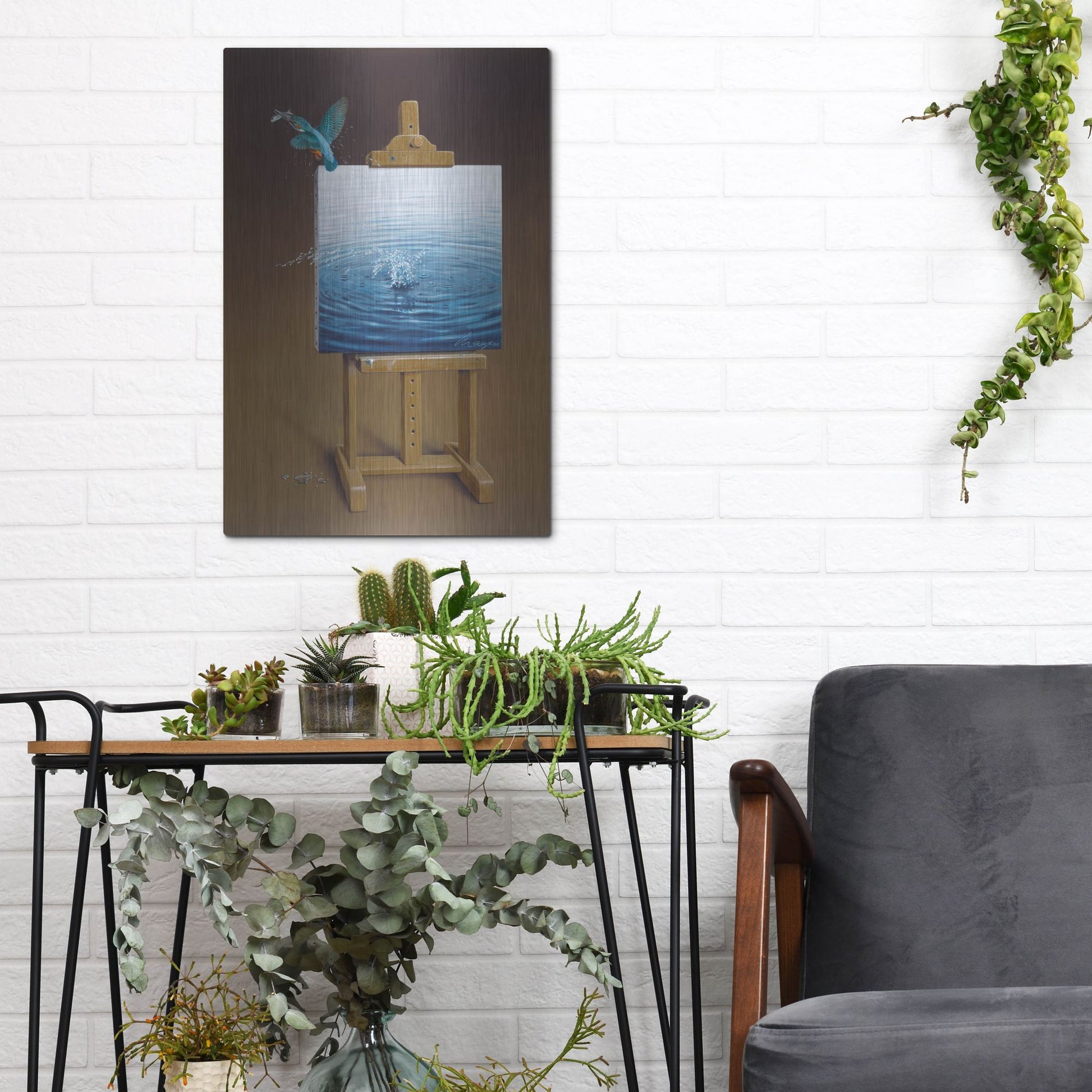 Luxe Metal Art 'European Kingfisher' by Harro Maass, Metal Wall Art,12x16