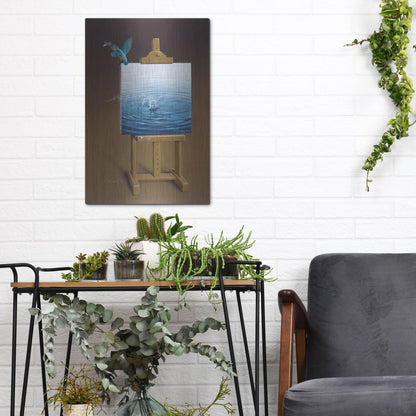 Luxe Metal Art 'European Kingfisher' by Harro Maass, Metal Wall Art,12x16