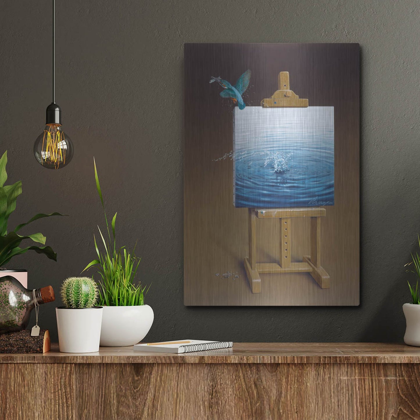 Luxe Metal Art 'European Kingfisher' by Harro Maass, Metal Wall Art,12x16