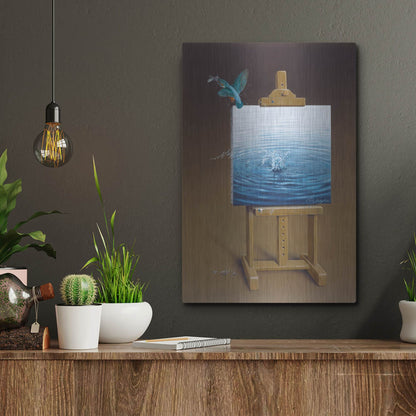 Luxe Metal Art 'European Kingfisher' by Harro Maass, Metal Wall Art,12x16