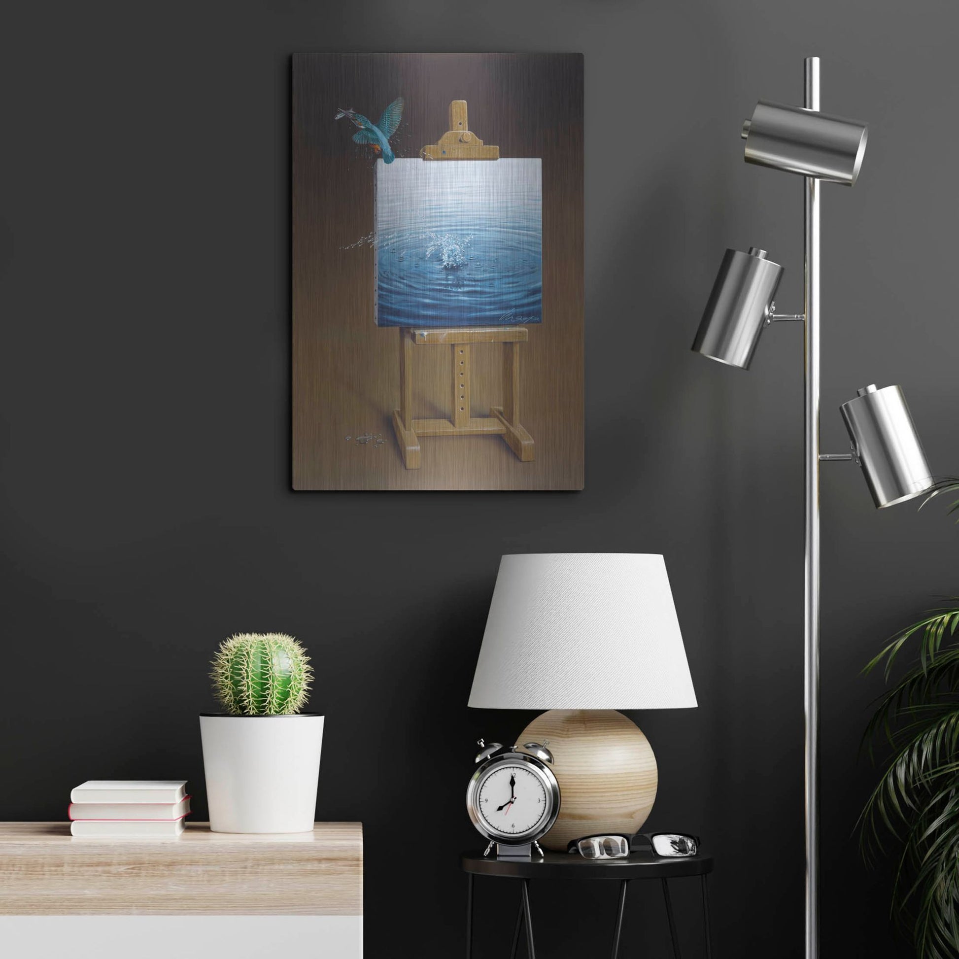 Luxe Metal Art 'European Kingfisher' by Harro Maass, Metal Wall Art,16x24