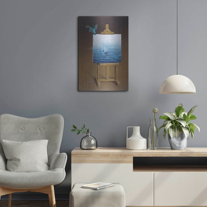 Luxe Metal Art 'European Kingfisher' by Harro Maass, Metal Wall Art,16x24