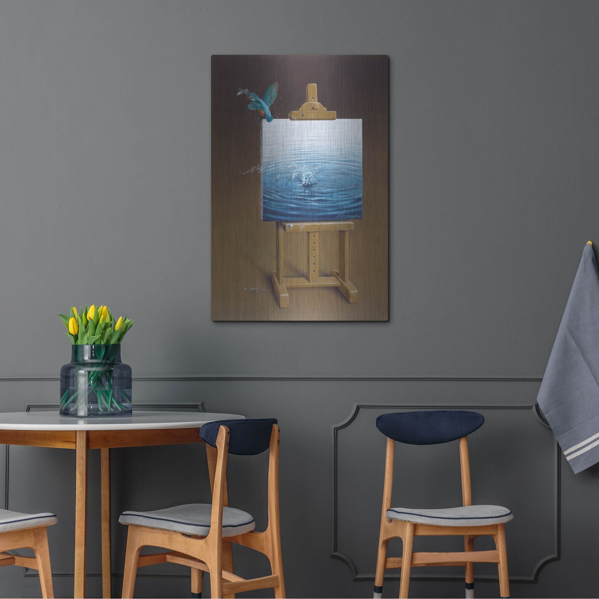 Luxe Metal Art 'European Kingfisher' by Harro Maass, Metal Wall Art,24x36