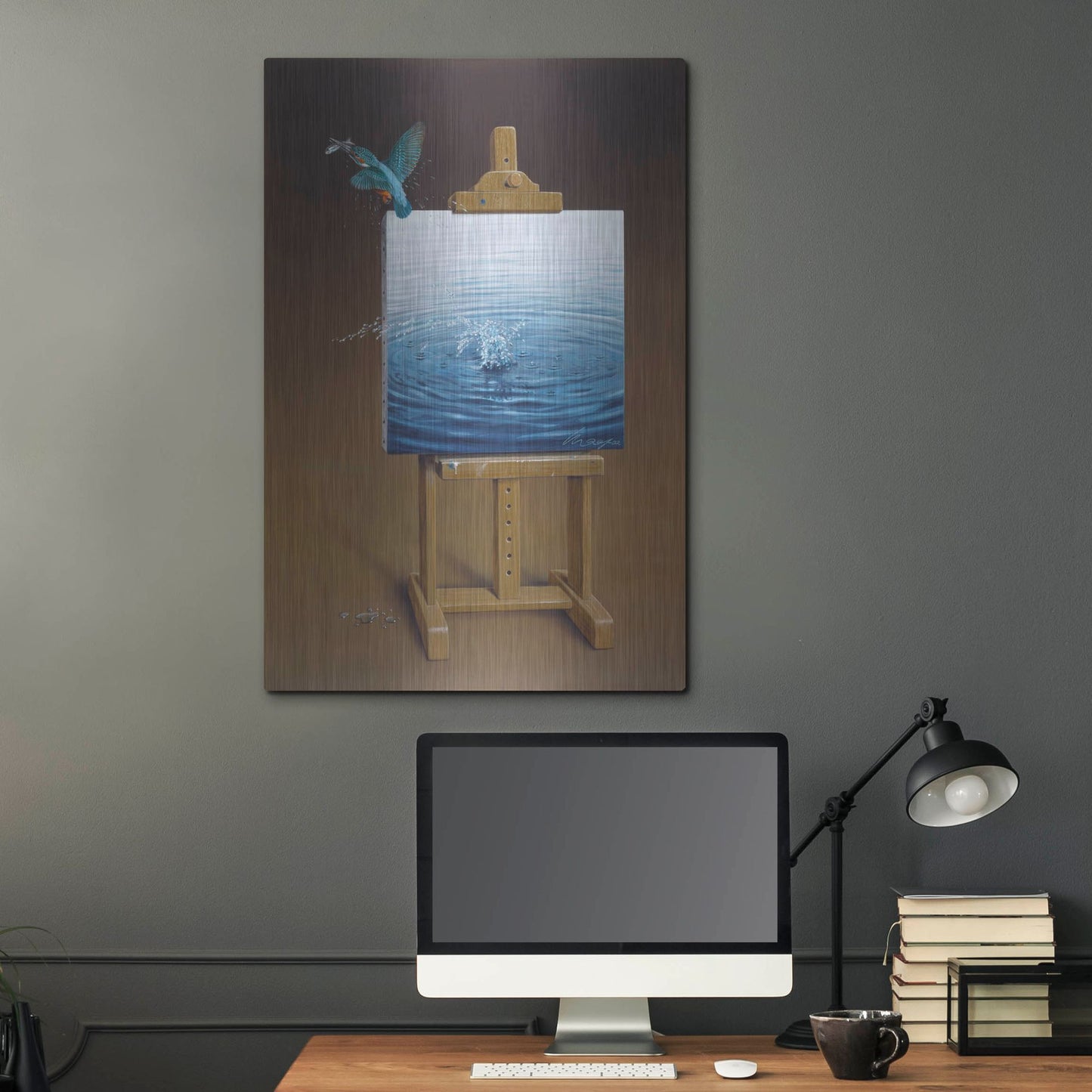 Luxe Metal Art 'European Kingfisher' by Harro Maass, Metal Wall Art,24x36