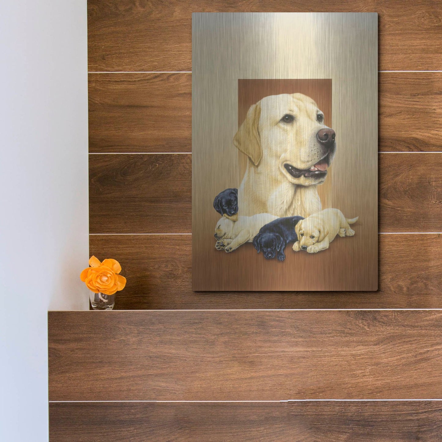 Luxe Metal Art 'Labradors' by Harro Maass, Metal Wall Art,12x16