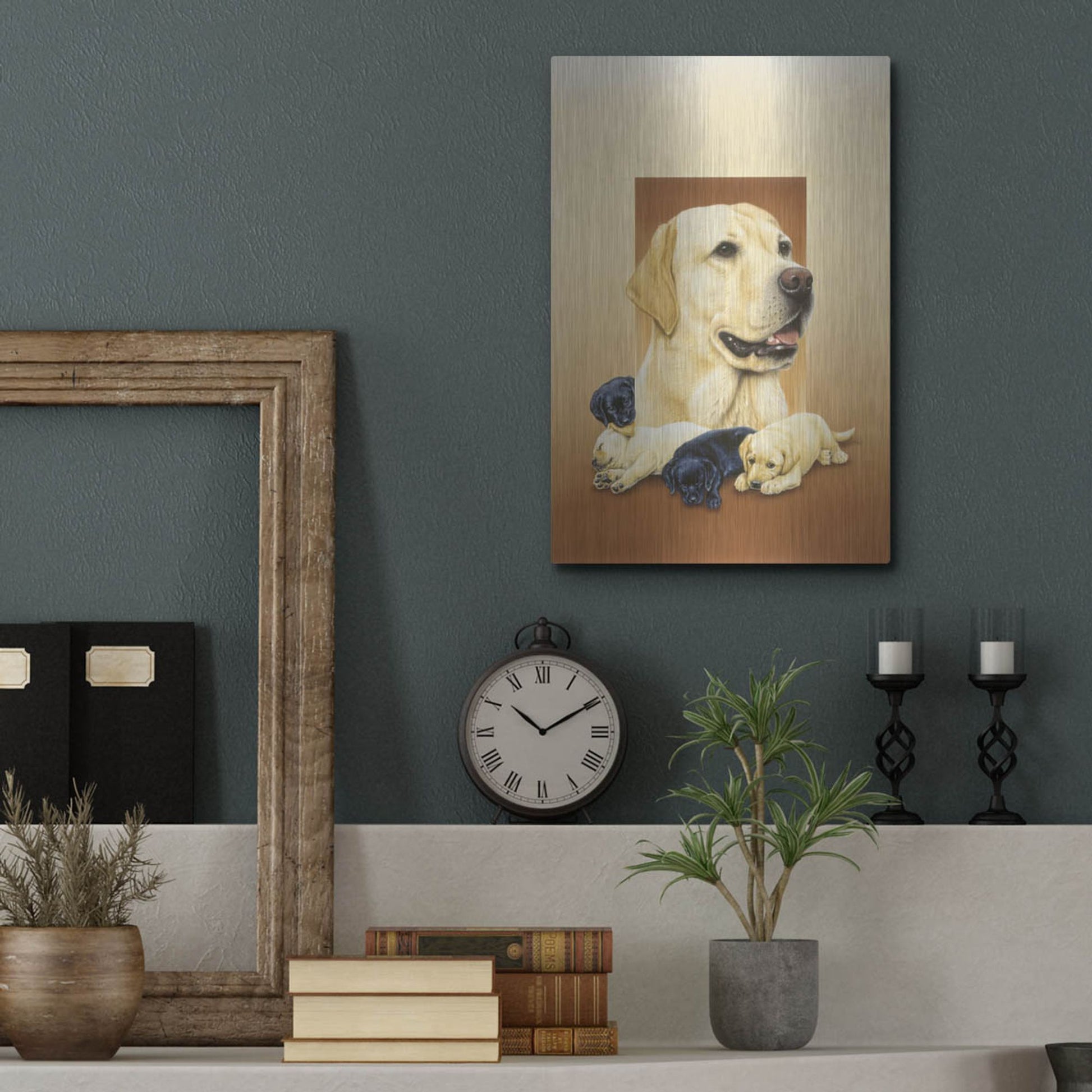 Luxe Metal Art 'Labradors' by Harro Maass, Metal Wall Art,12x16