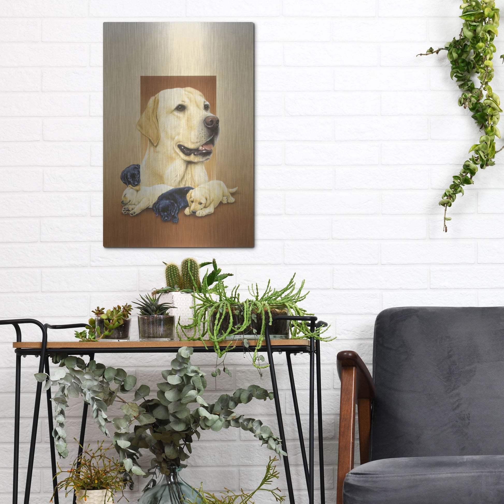 Luxe Metal Art 'Labradors' by Harro Maass, Metal Wall Art,12x16