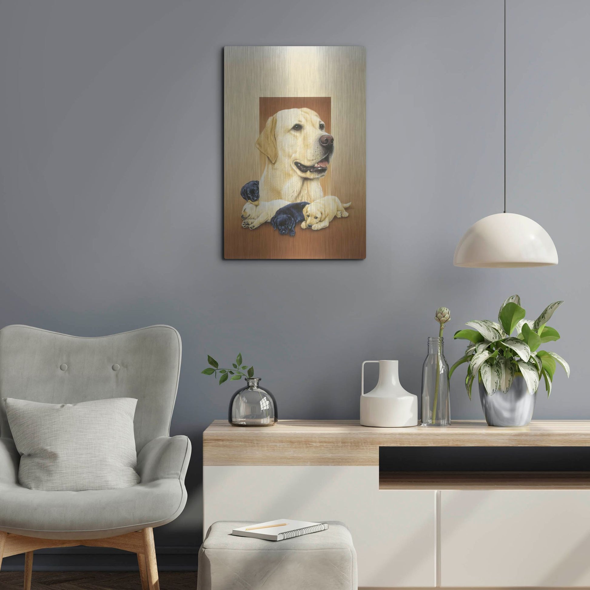 Luxe Metal Art 'Labradors' by Harro Maass, Metal Wall Art,16x24