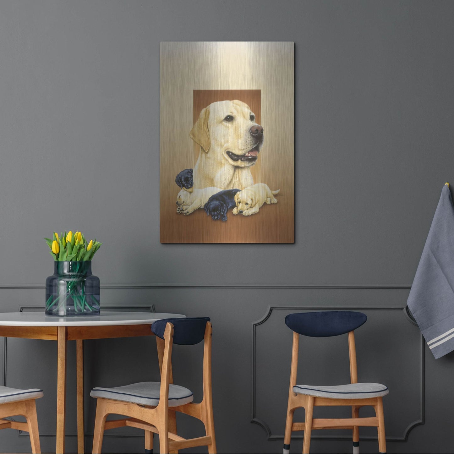 Luxe Metal Art 'Labradors' by Harro Maass, Metal Wall Art,24x36