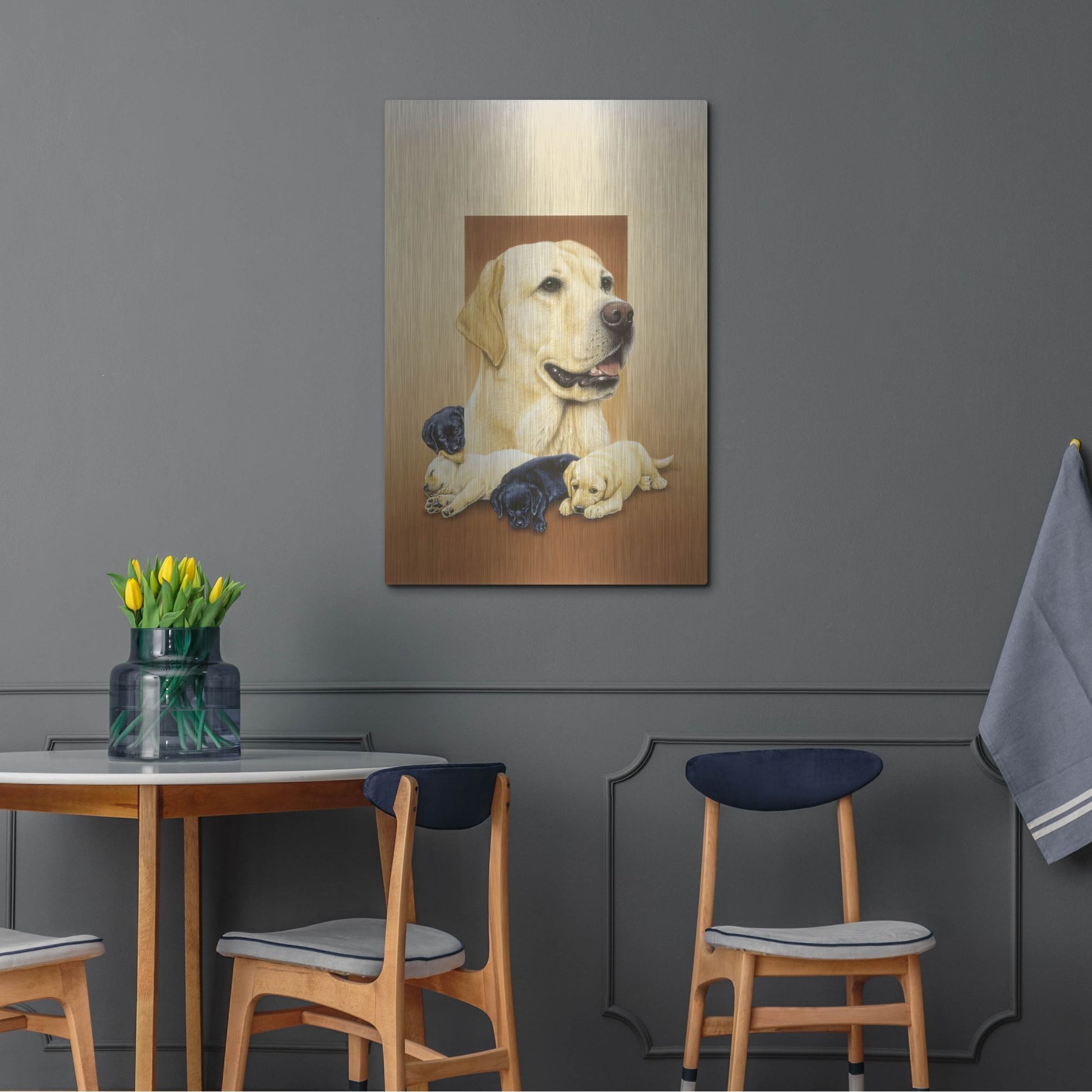 Luxe Metal Art 'Labradors' by Harro Maass, Metal Wall Art,24x36