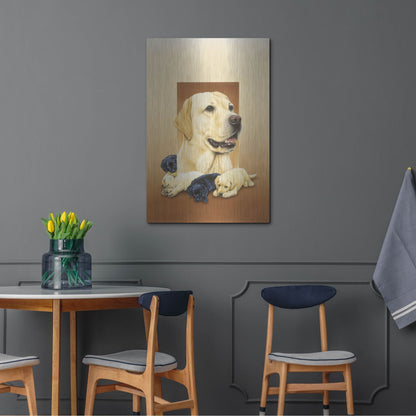 Luxe Metal Art 'Labradors' by Harro Maass, Metal Wall Art,24x36