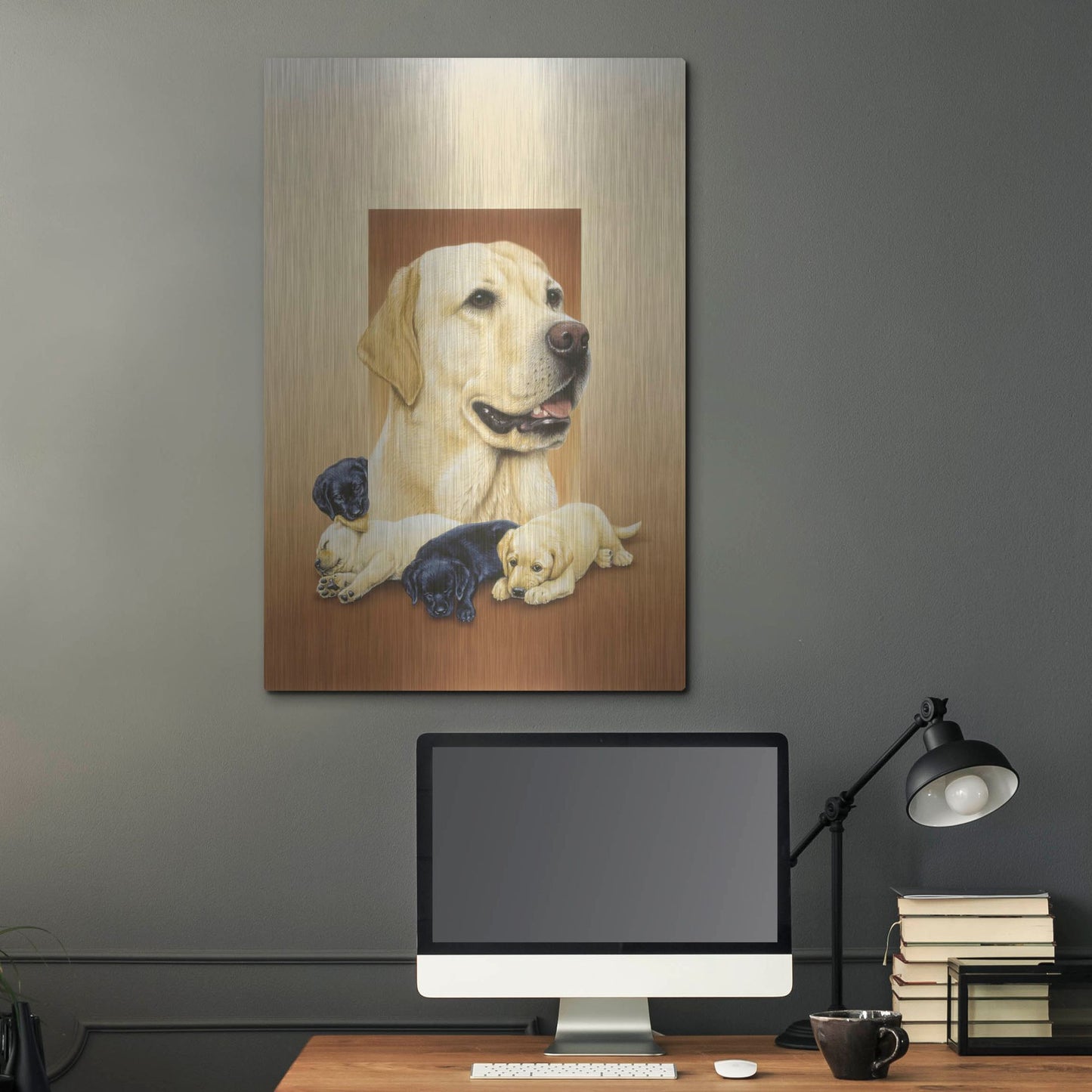 Luxe Metal Art 'Labradors' by Harro Maass, Metal Wall Art,24x36