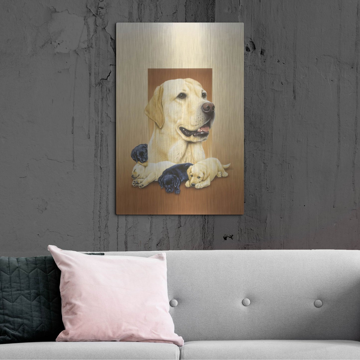 Luxe Metal Art 'Labradors' by Harro Maass, Metal Wall Art,24x36