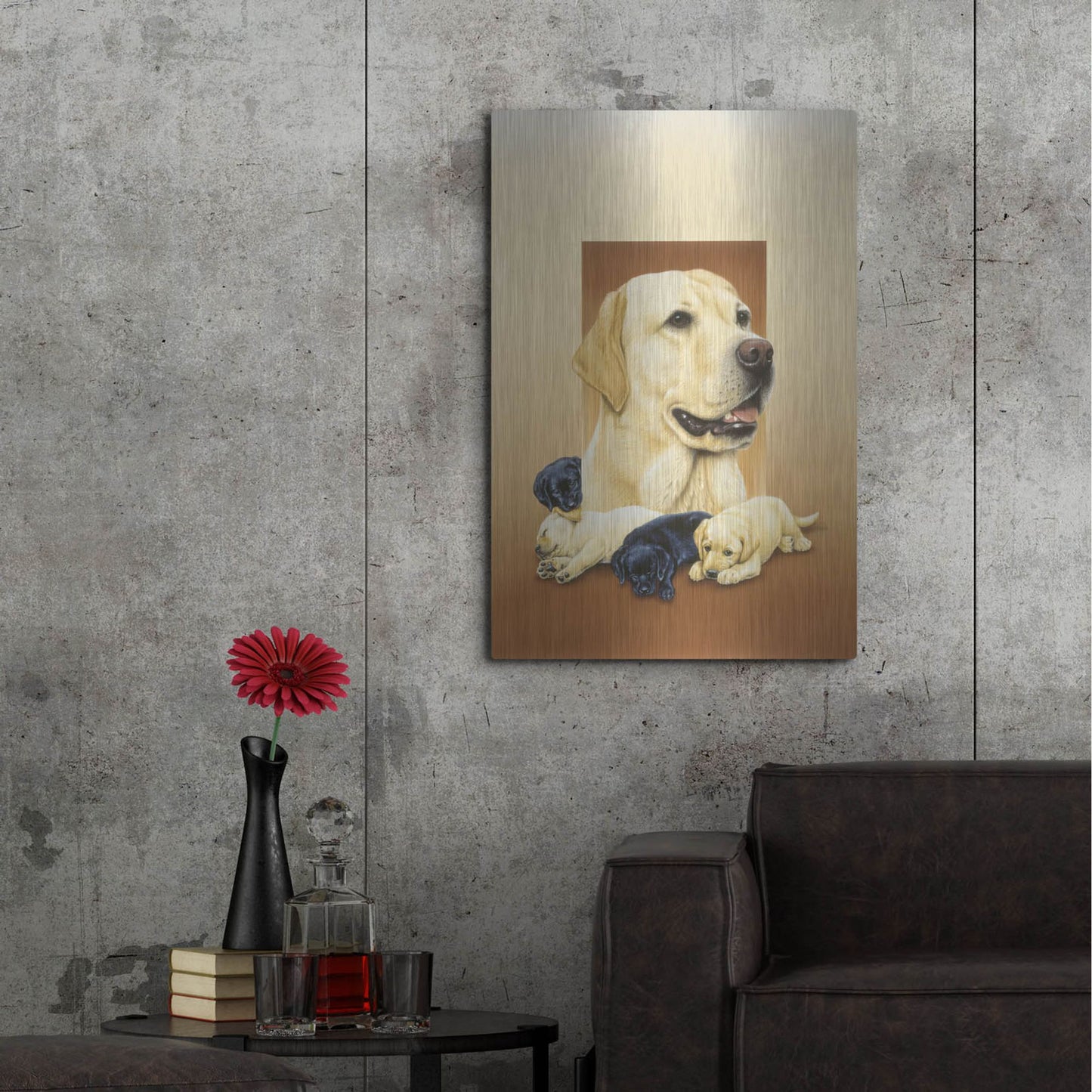 Luxe Metal Art 'Labradors' by Harro Maass, Metal Wall Art,24x36