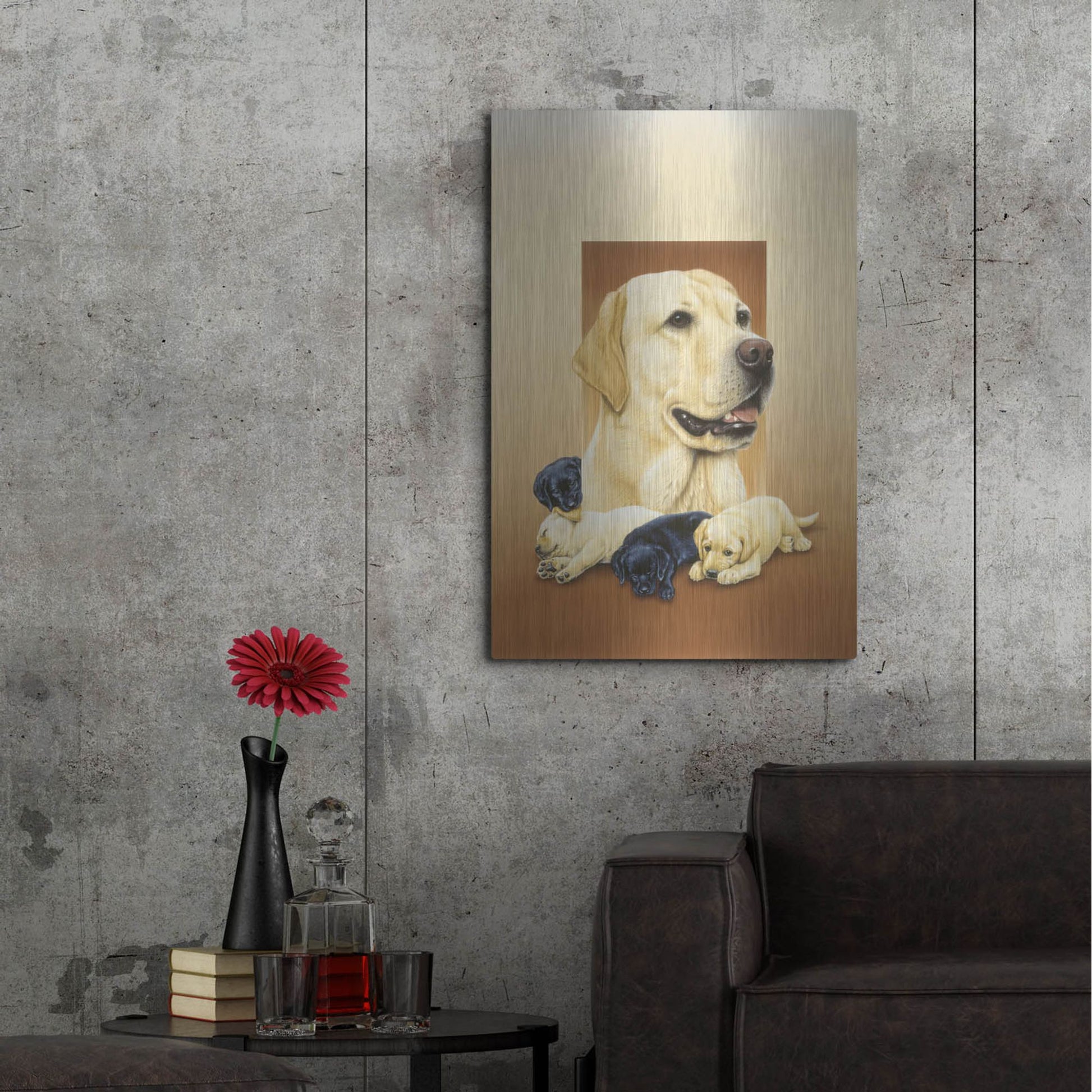 Luxe Metal Art 'Labradors' by Harro Maass, Metal Wall Art,24x36