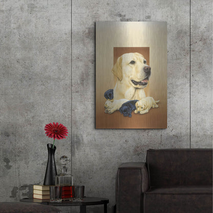 Luxe Metal Art 'Labradors' by Harro Maass, Metal Wall Art,24x36