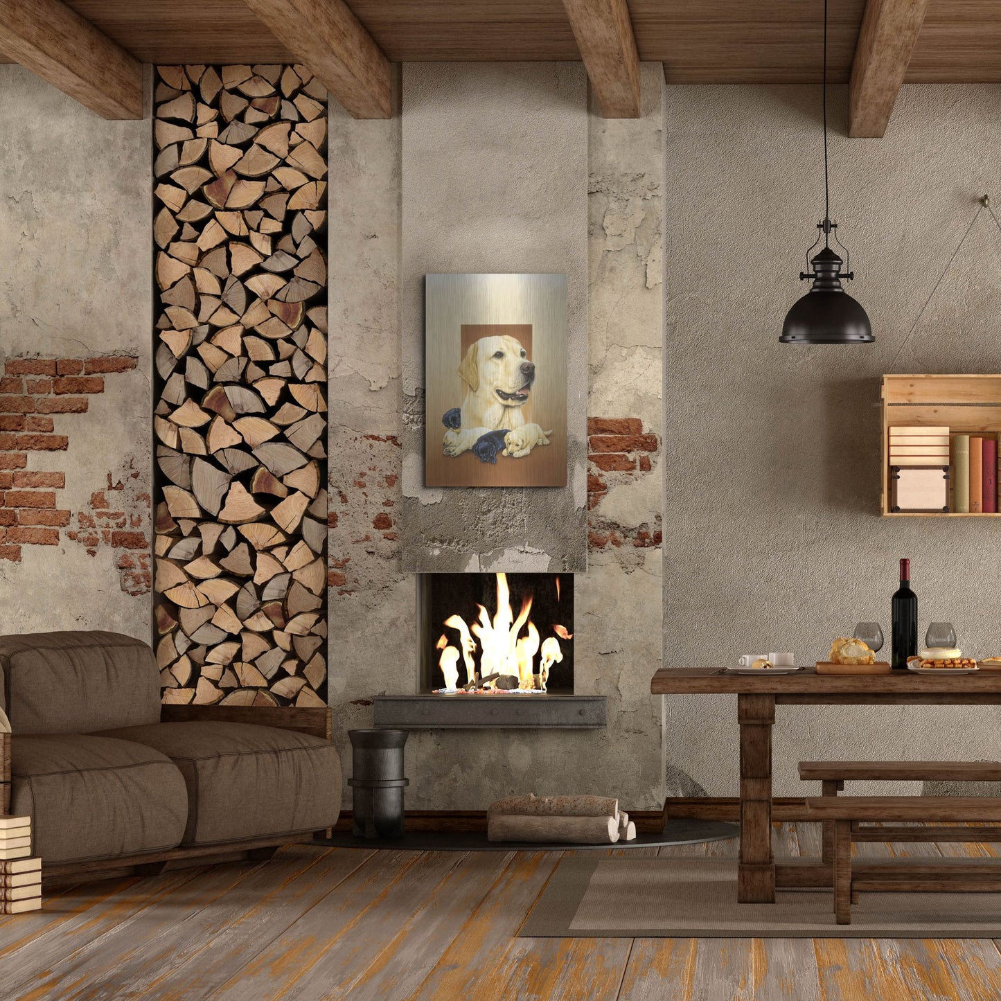 Luxe Metal Art 'Labradors' by Harro Maass, Metal Wall Art,24x36