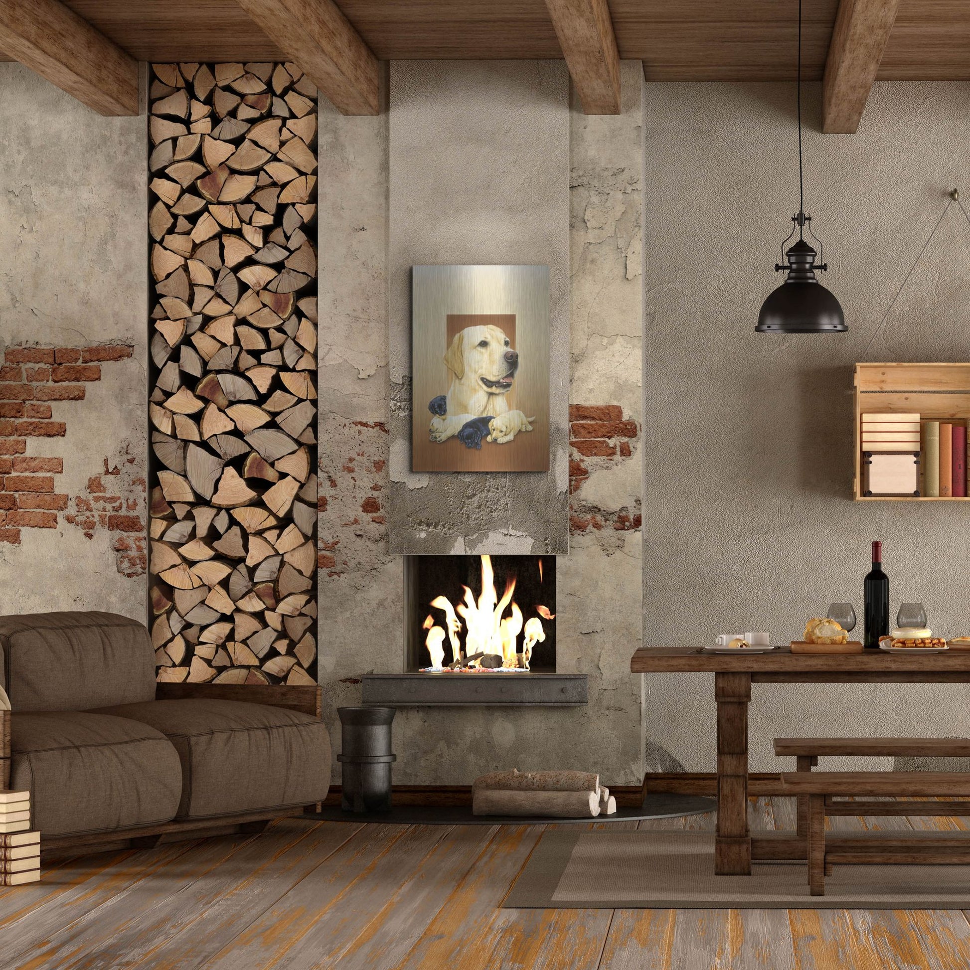 Luxe Metal Art 'Labradors' by Harro Maass, Metal Wall Art,24x36