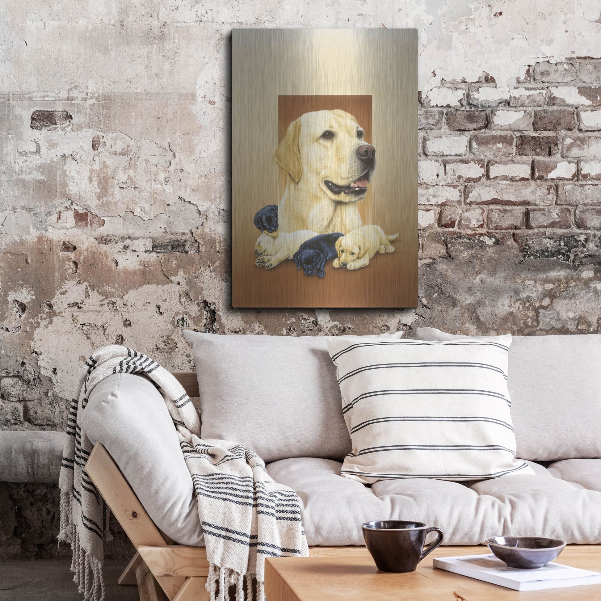 Luxe Metal Art 'Labradors' by Harro Maass, Metal Wall Art,24x36