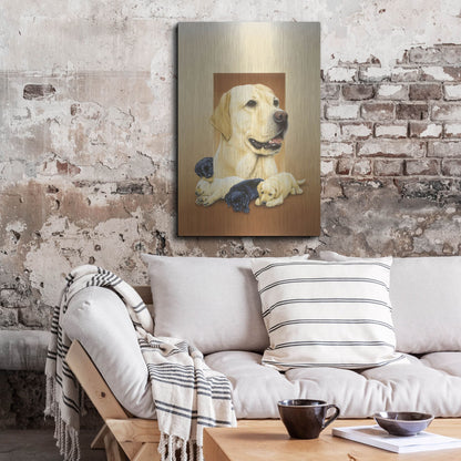 Luxe Metal Art 'Labradors' by Harro Maass, Metal Wall Art,24x36