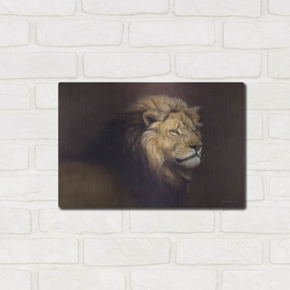 Luxe Metal Art 'Lion Male' by Harro Maass, Metal Wall Art,16x12