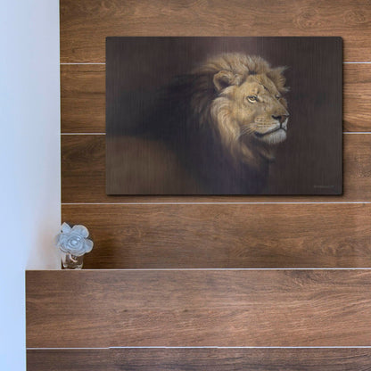 Luxe Metal Art 'Lion Male' by Harro Maass, Metal Wall Art,16x12
