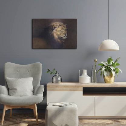 Luxe Metal Art 'Lion Male' by Harro Maass, Metal Wall Art,24x16