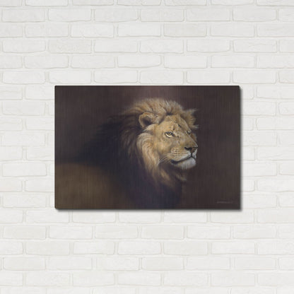 Luxe Metal Art 'Lion Male' by Harro Maass, Metal Wall Art,36x24