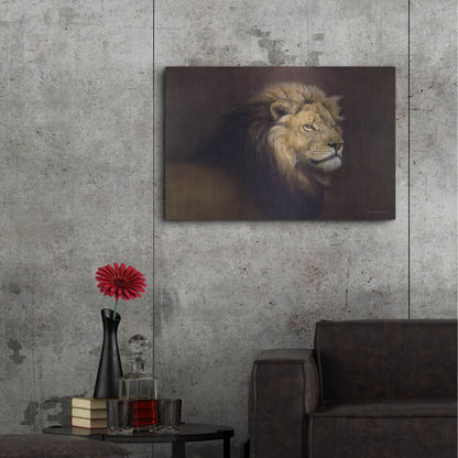 Luxe Metal Art 'Lion Male' by Harro Maass, Metal Wall Art,36x24