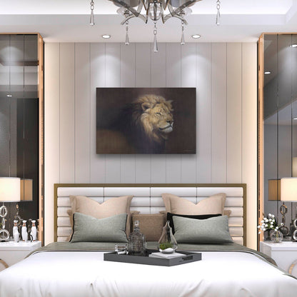 Luxe Metal Art 'Lion Male' by Harro Maass, Metal Wall Art,36x24