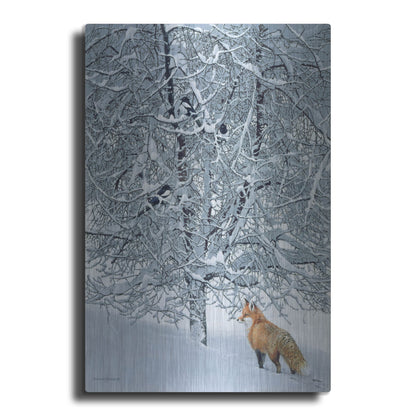 Luxe Metal Art 'Fox In Snow' by Harro Maass, Metal Wall Art