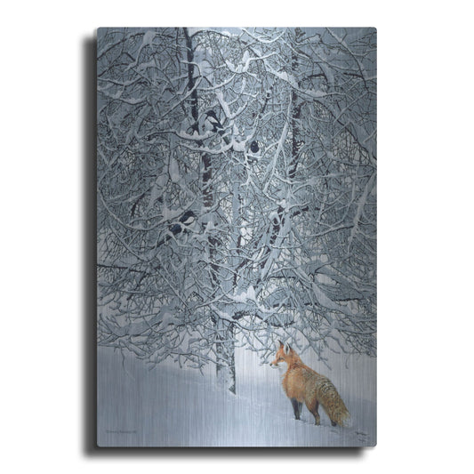 Luxe Metal Art 'Fox In Snow' by Harro Maass, Metal Wall Art