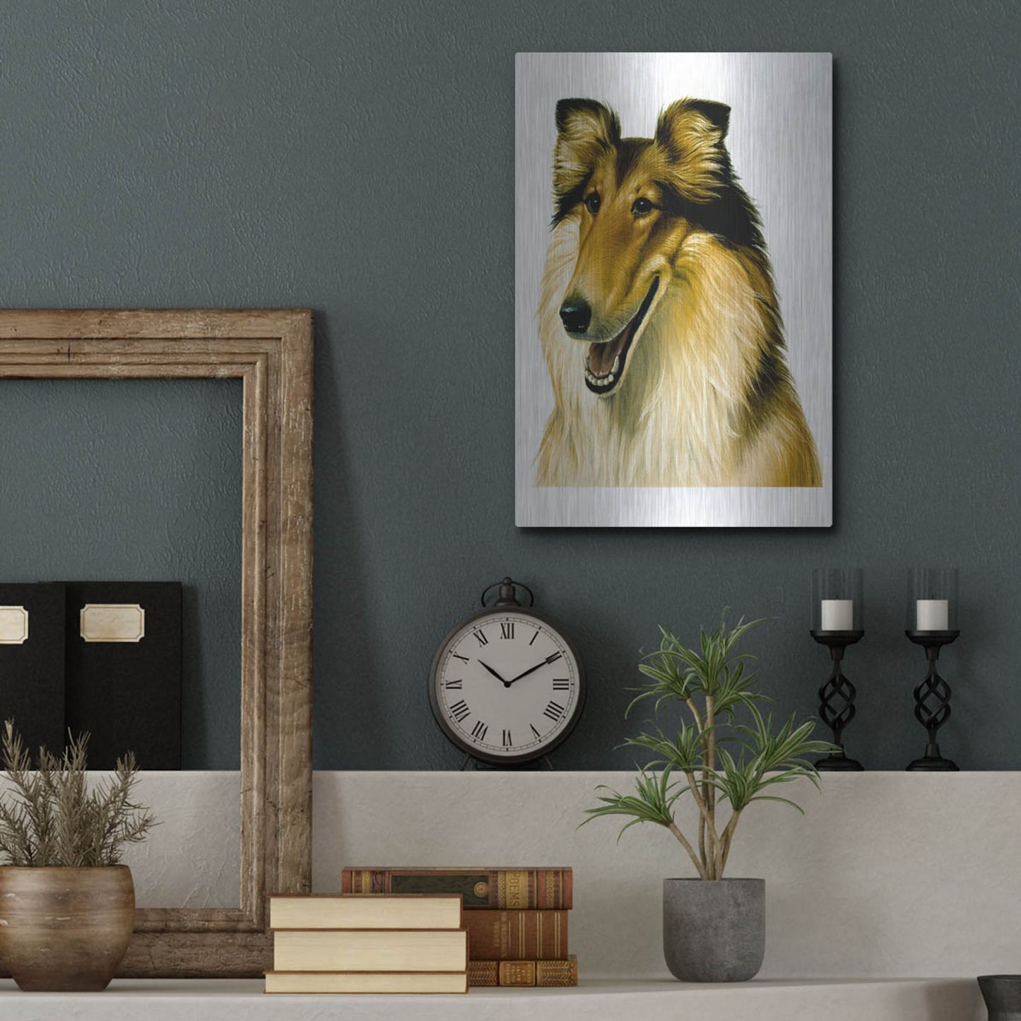 Luxe Metal Art 'Smiling Colli' by Harro Maass, Metal Wall Art,12x16