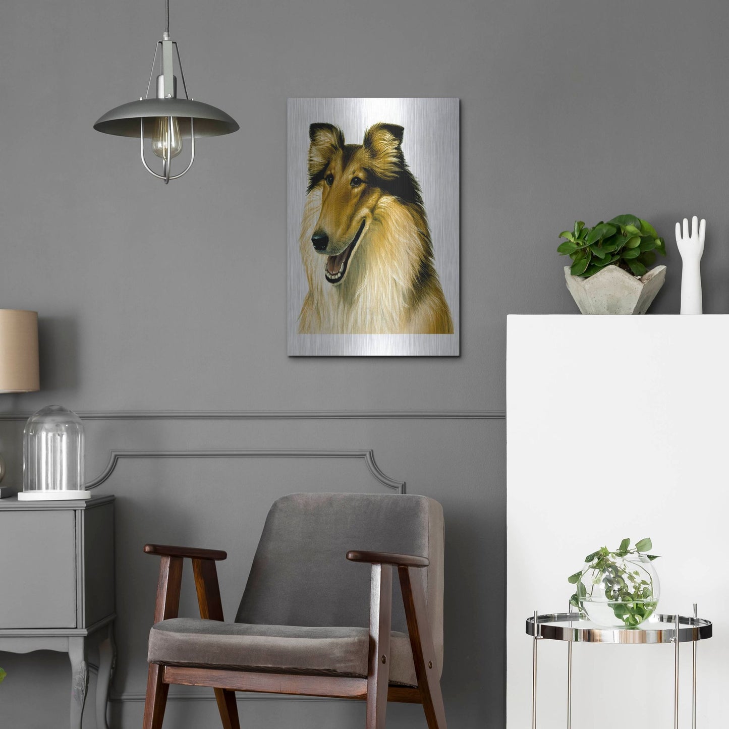 Luxe Metal Art 'Smiling Colli' by Harro Maass, Metal Wall Art,16x24