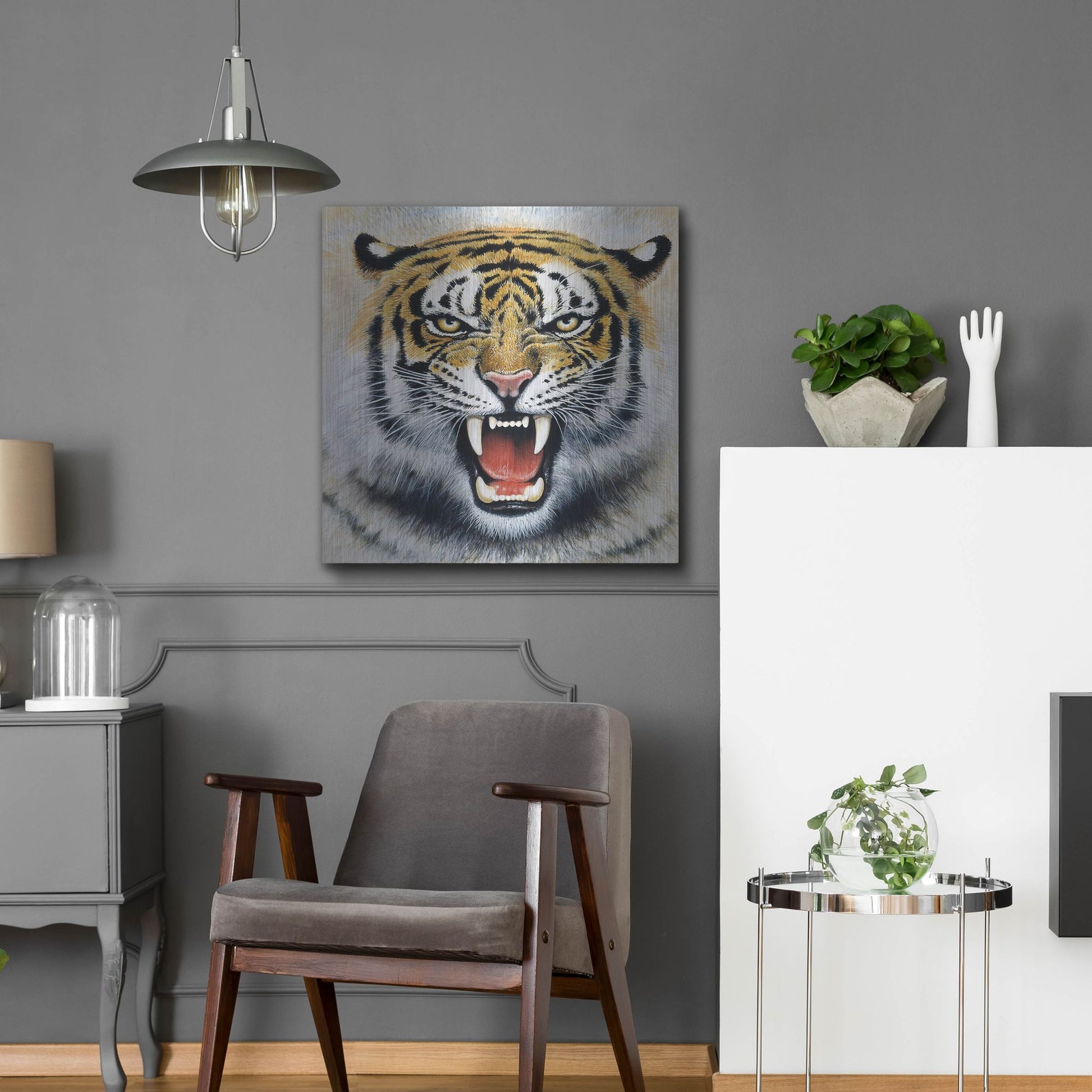 Luxe Metal Art 'Tiger' by Harro Maass, Metal Wall Art,24x24