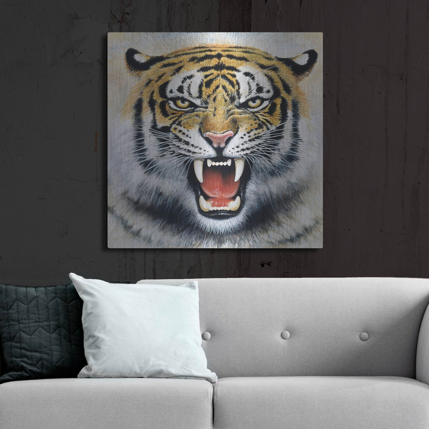 Luxe Metal Art 'Tiger' by Harro Maass, Metal Wall Art,36x36