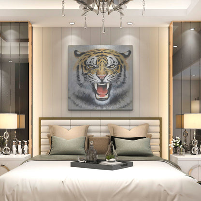 Luxe Metal Art 'Tiger' by Harro Maass, Metal Wall Art,36x36