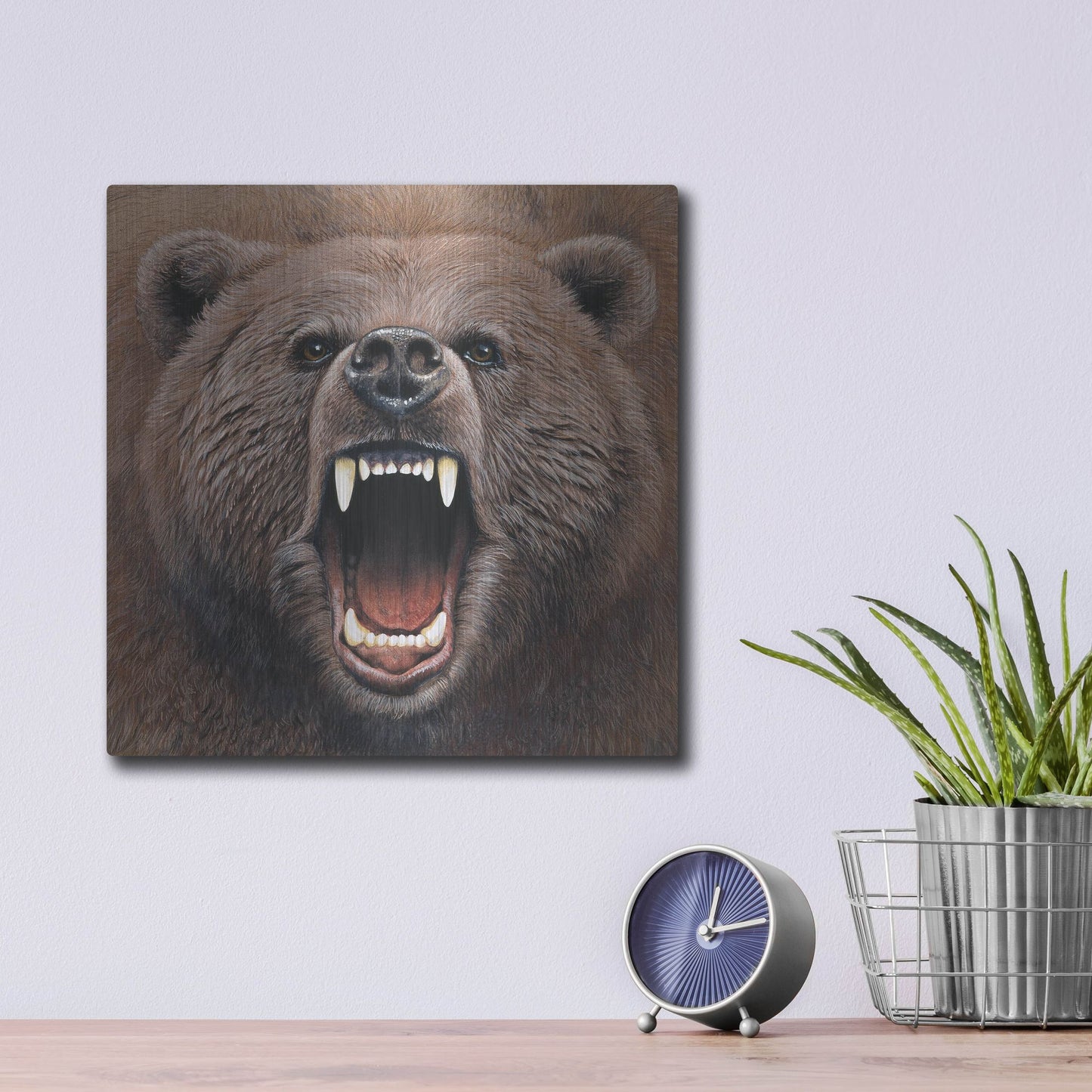 Luxe Metal Art 'Bear 2' by Harro Maass, Metal Wall Art,12x12