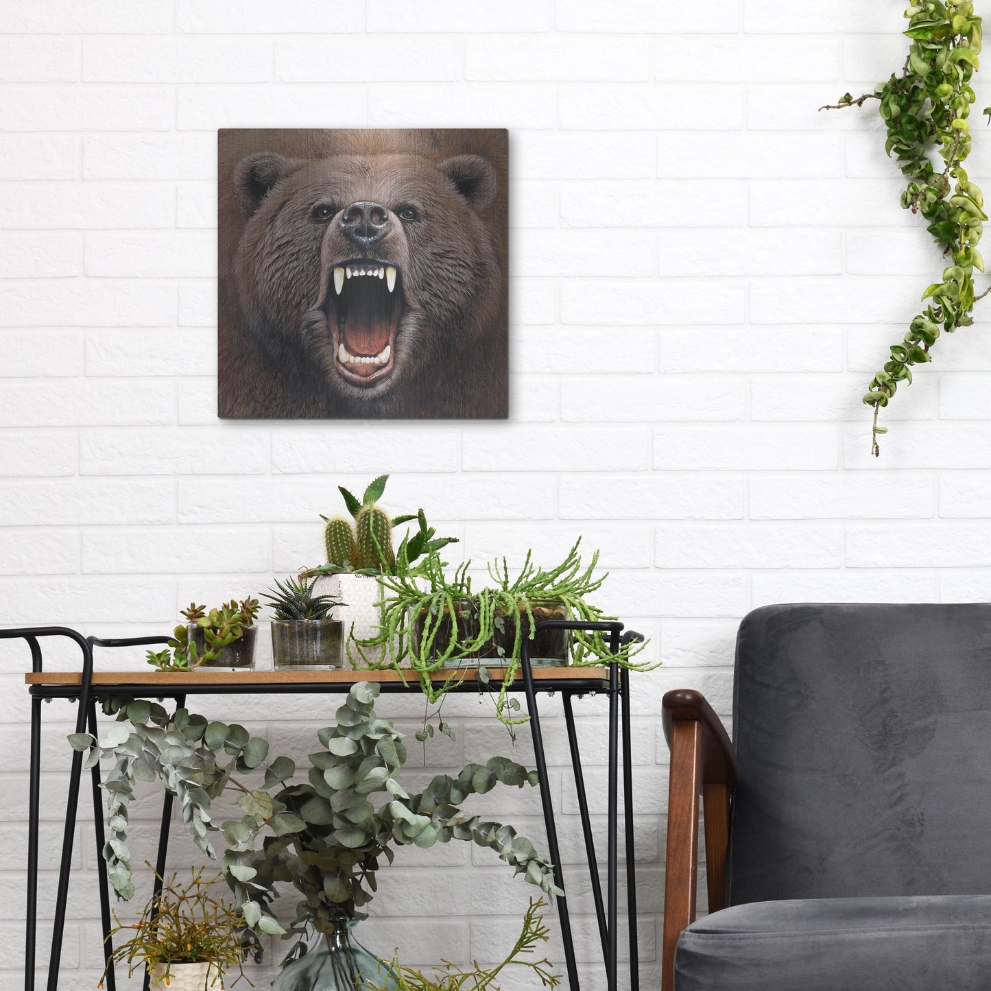 Luxe Metal Art 'Bear 2' by Harro Maass, Metal Wall Art,12x12