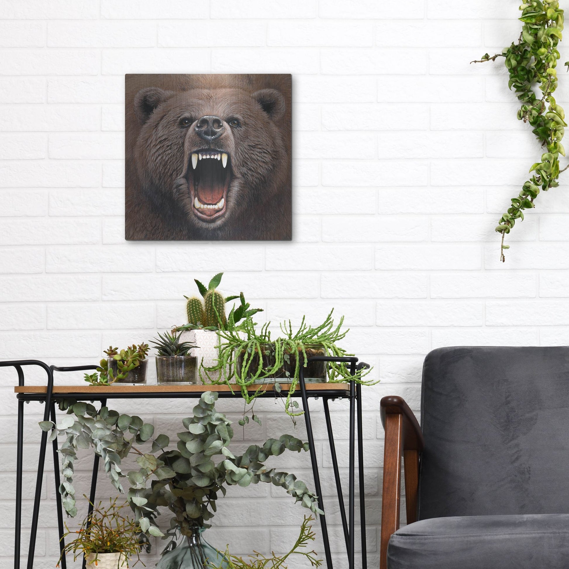 Luxe Metal Art 'Bear 2' by Harro Maass, Metal Wall Art,12x12