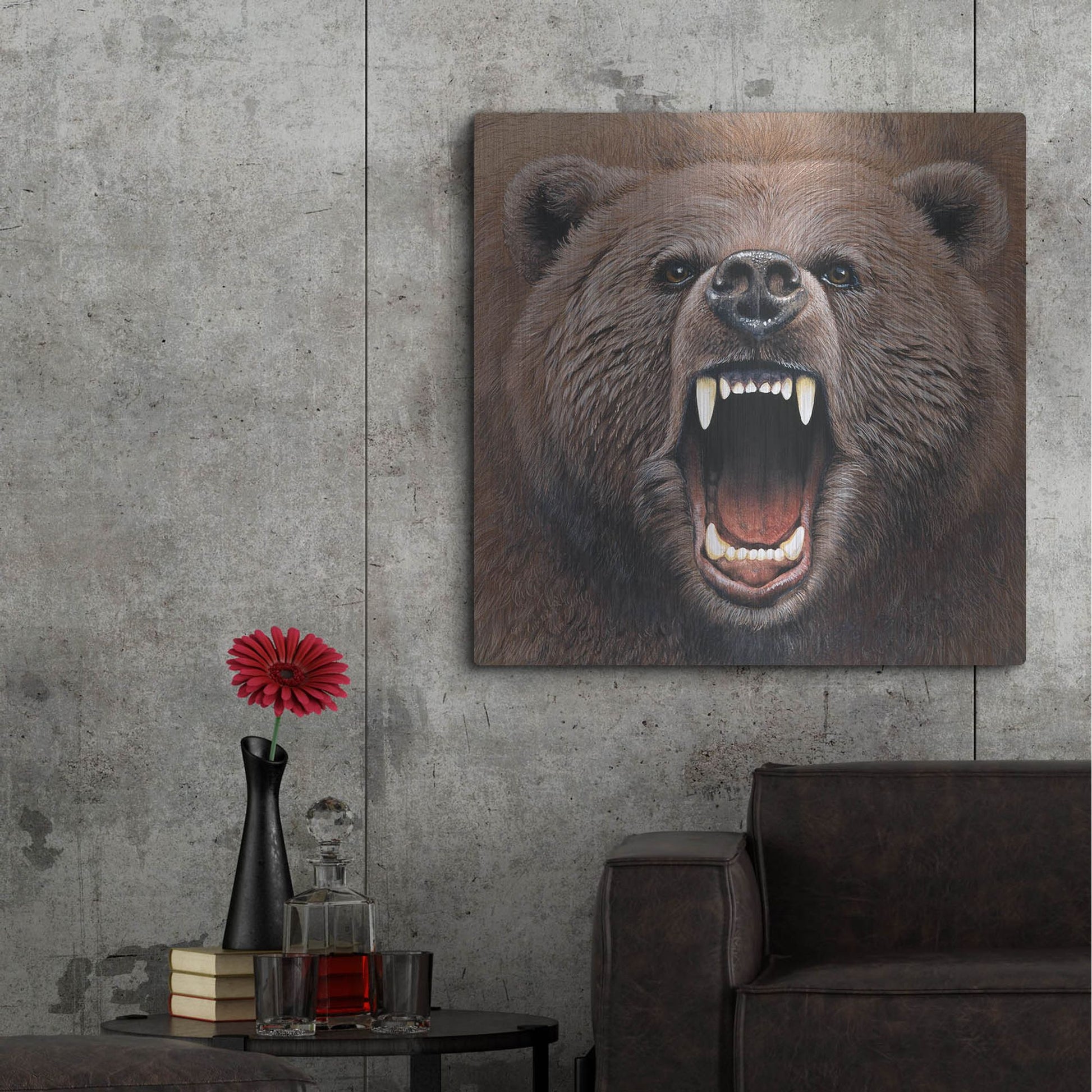Luxe Metal Art 'Bear 2' by Harro Maass, Metal Wall Art,36x36