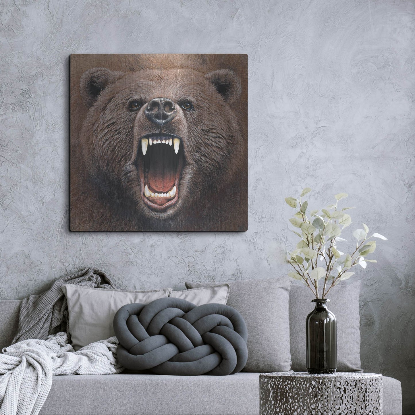 Luxe Metal Art 'Bear 2' by Harro Maass, Metal Wall Art,36x36