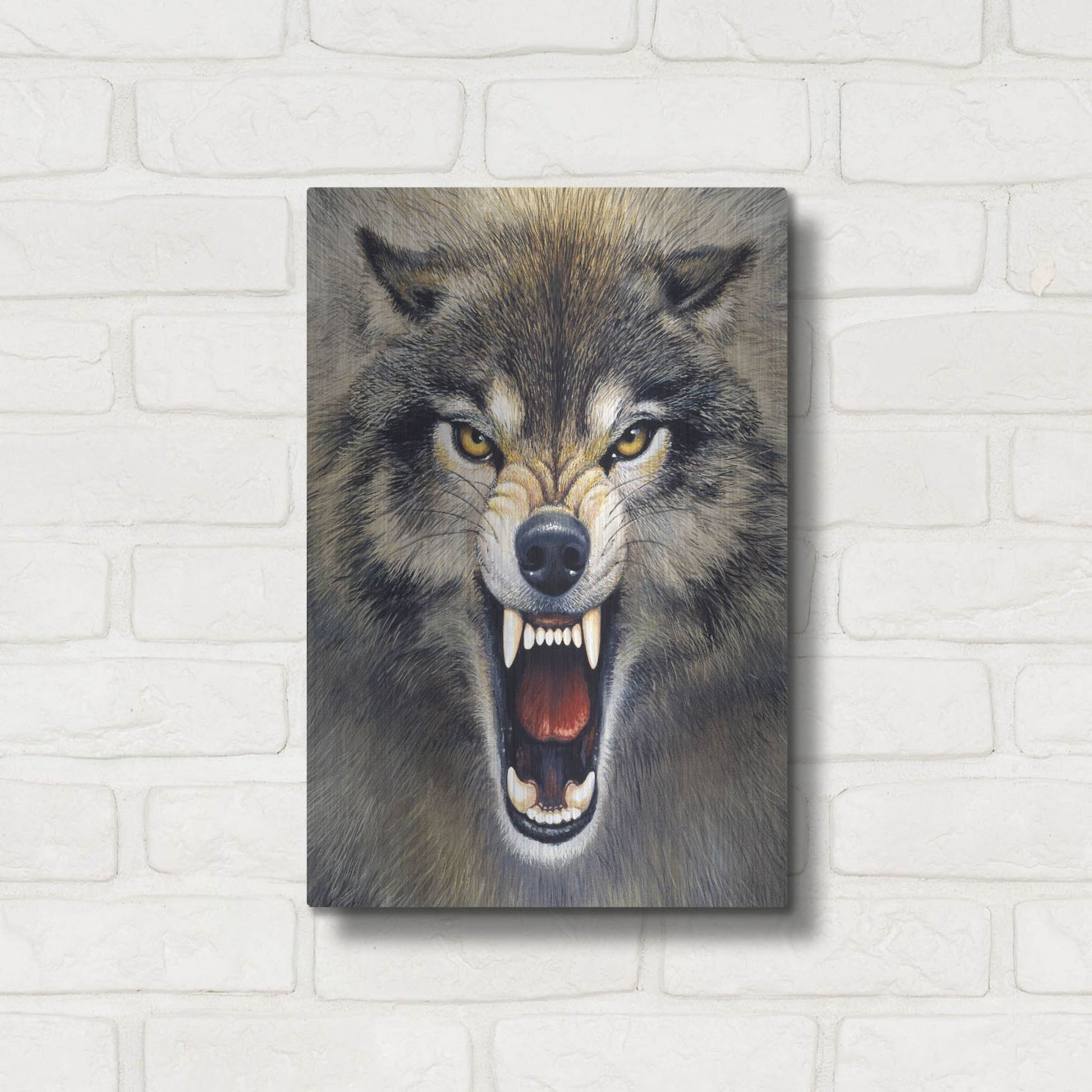 Luxe Metal Art 'Wolf' by Harro Maass, Metal Wall Art,12x16