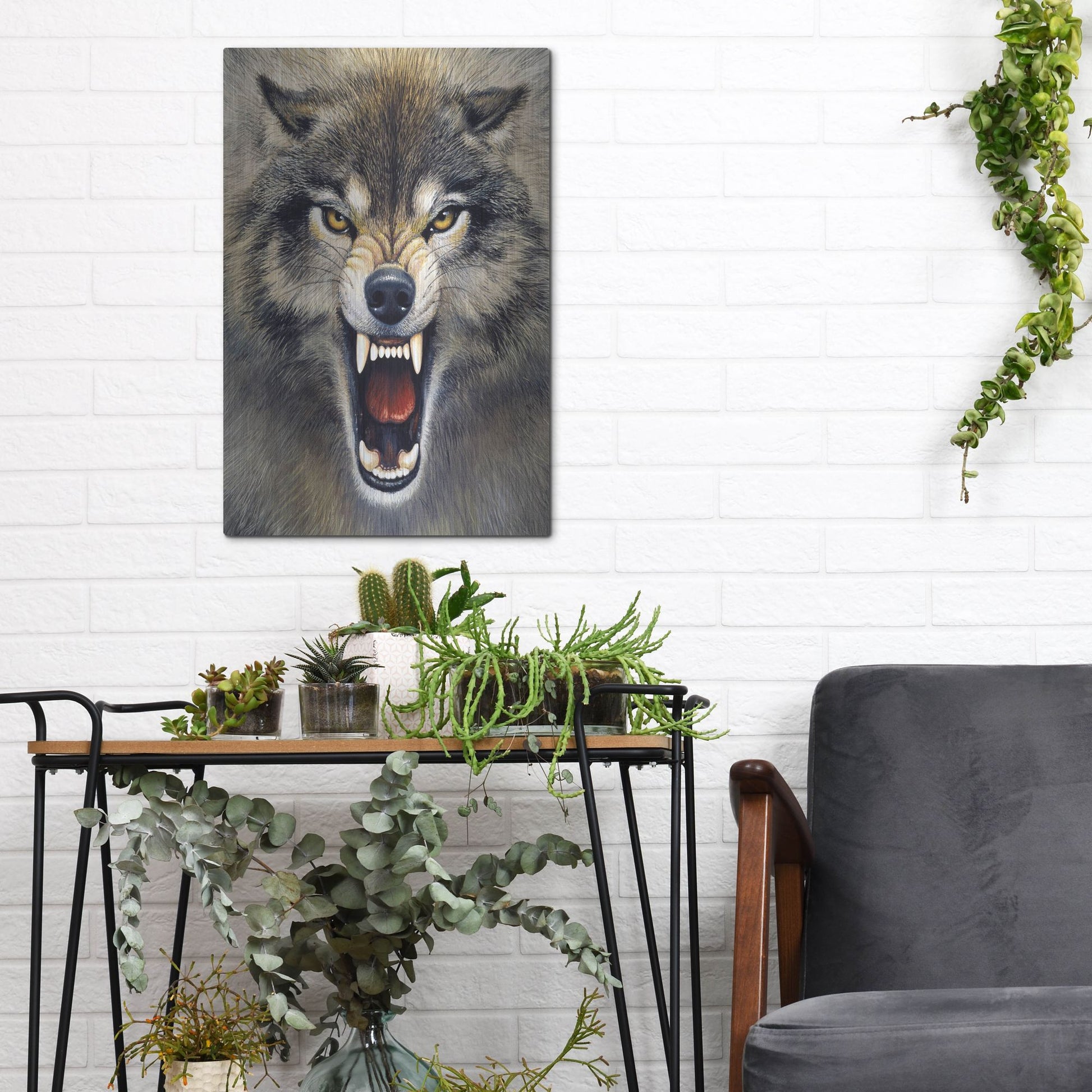 Luxe Metal Art 'Wolf' by Harro Maass, Metal Wall Art,12x16