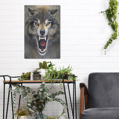 Luxe Metal Art 'Wolf' by Harro Maass, Metal Wall Art,12x16