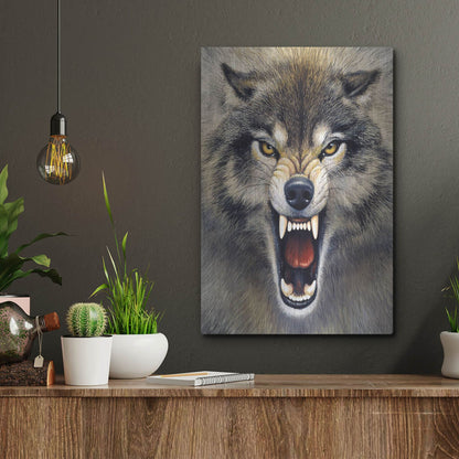Luxe Metal Art 'Wolf' by Harro Maass, Metal Wall Art,12x16