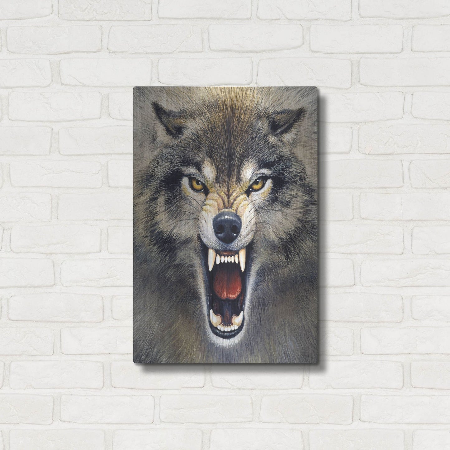 Luxe Metal Art 'Wolf' by Harro Maass, Metal Wall Art,16x24