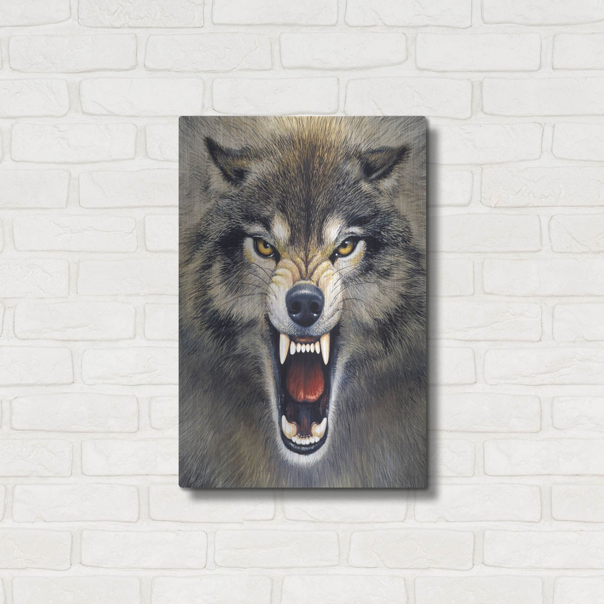 Luxe Metal Art 'Wolf' by Harro Maass, Metal Wall Art,16x24